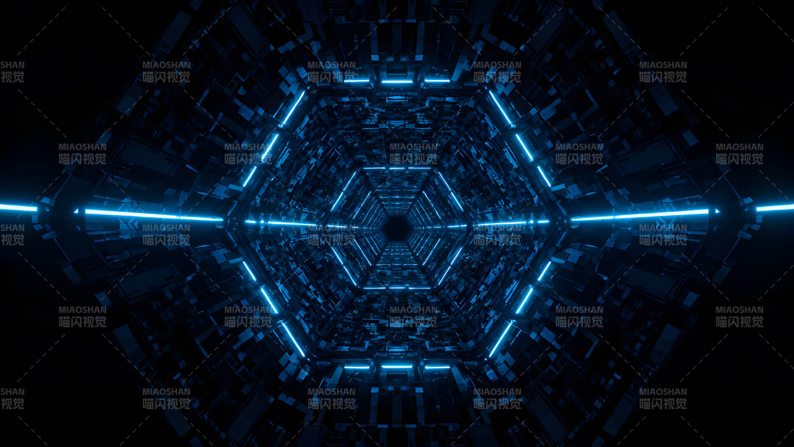 科幻隧道蓝光设计图片