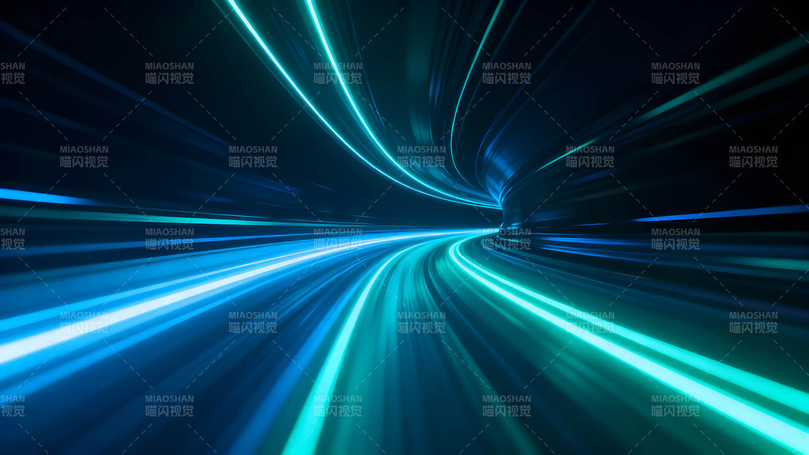 蓝色光线隧道动态效果图片