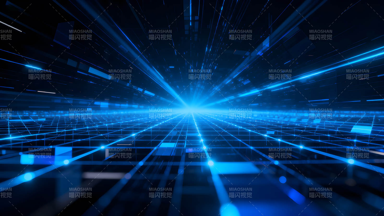 数字科技感蓝光隧道图片