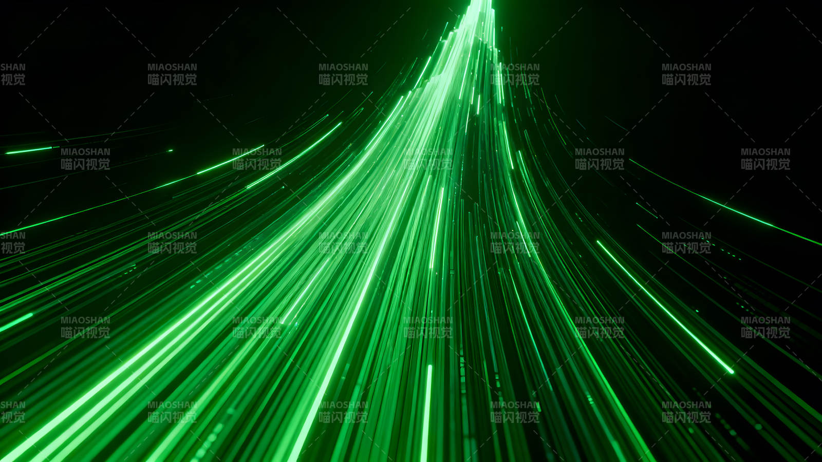 绿色光线汇聚视觉冲击图片