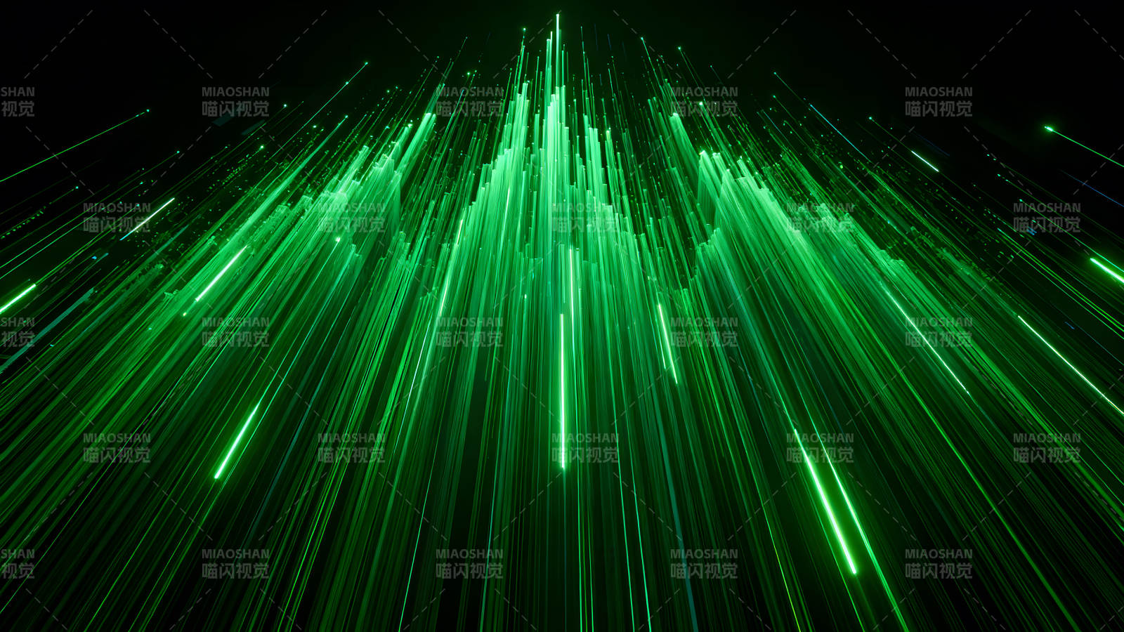 绿色线条向上延伸构成的抽象图案图片