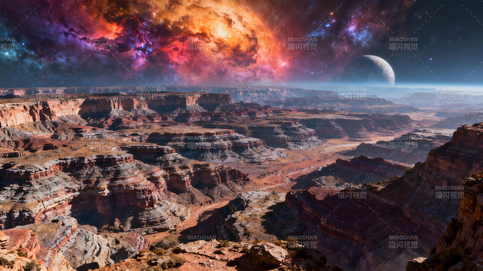 宇宙峡谷风景星云星球壮丽景观图片