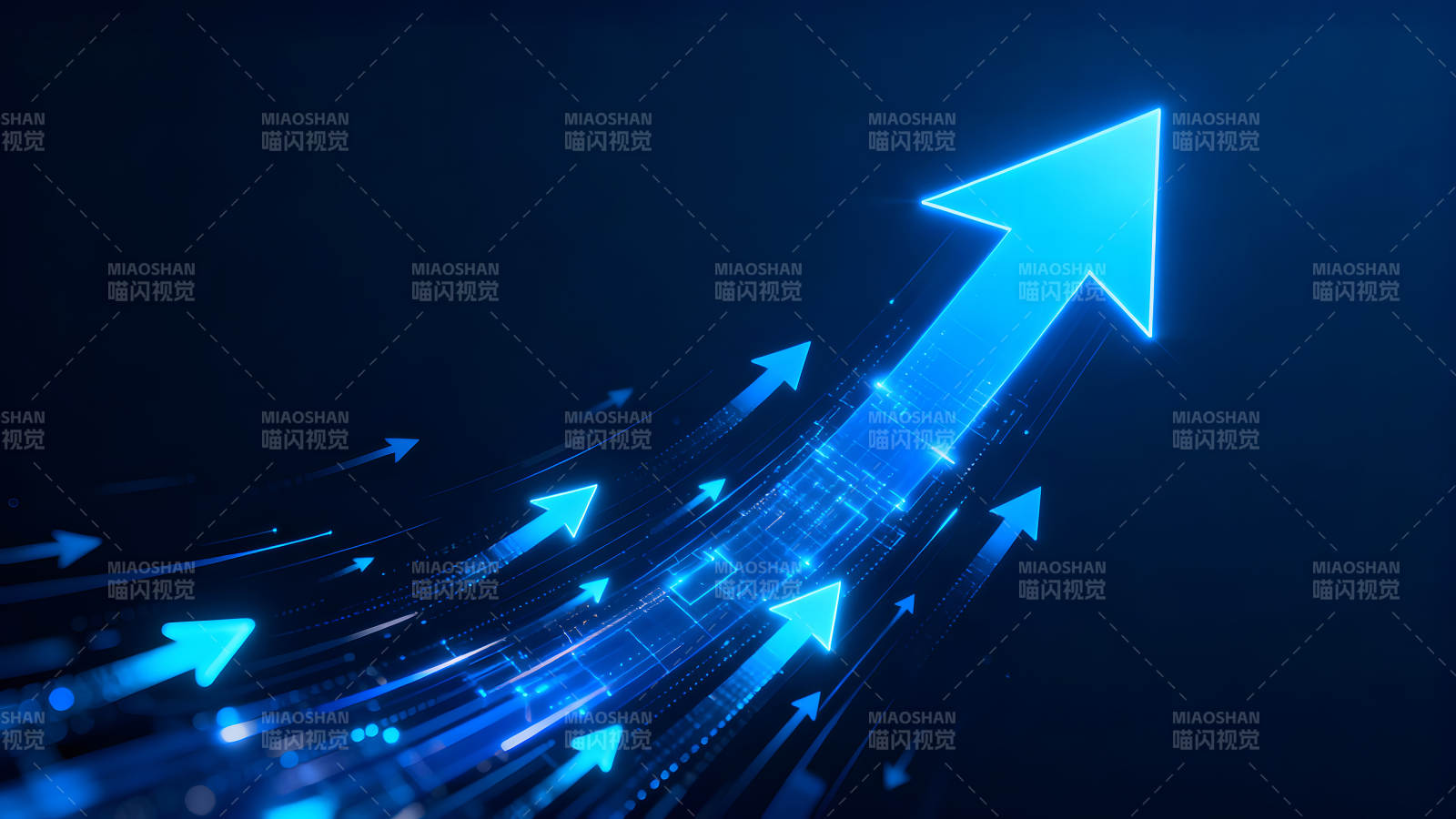 蓝色箭头象征着发展趋势图片