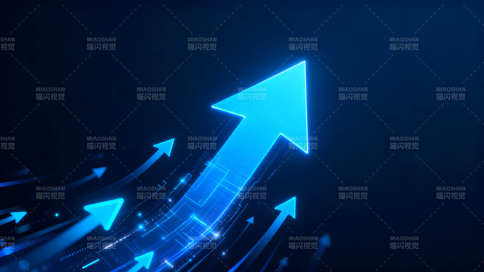 蓝色箭头向上增长的科技感背景图图片