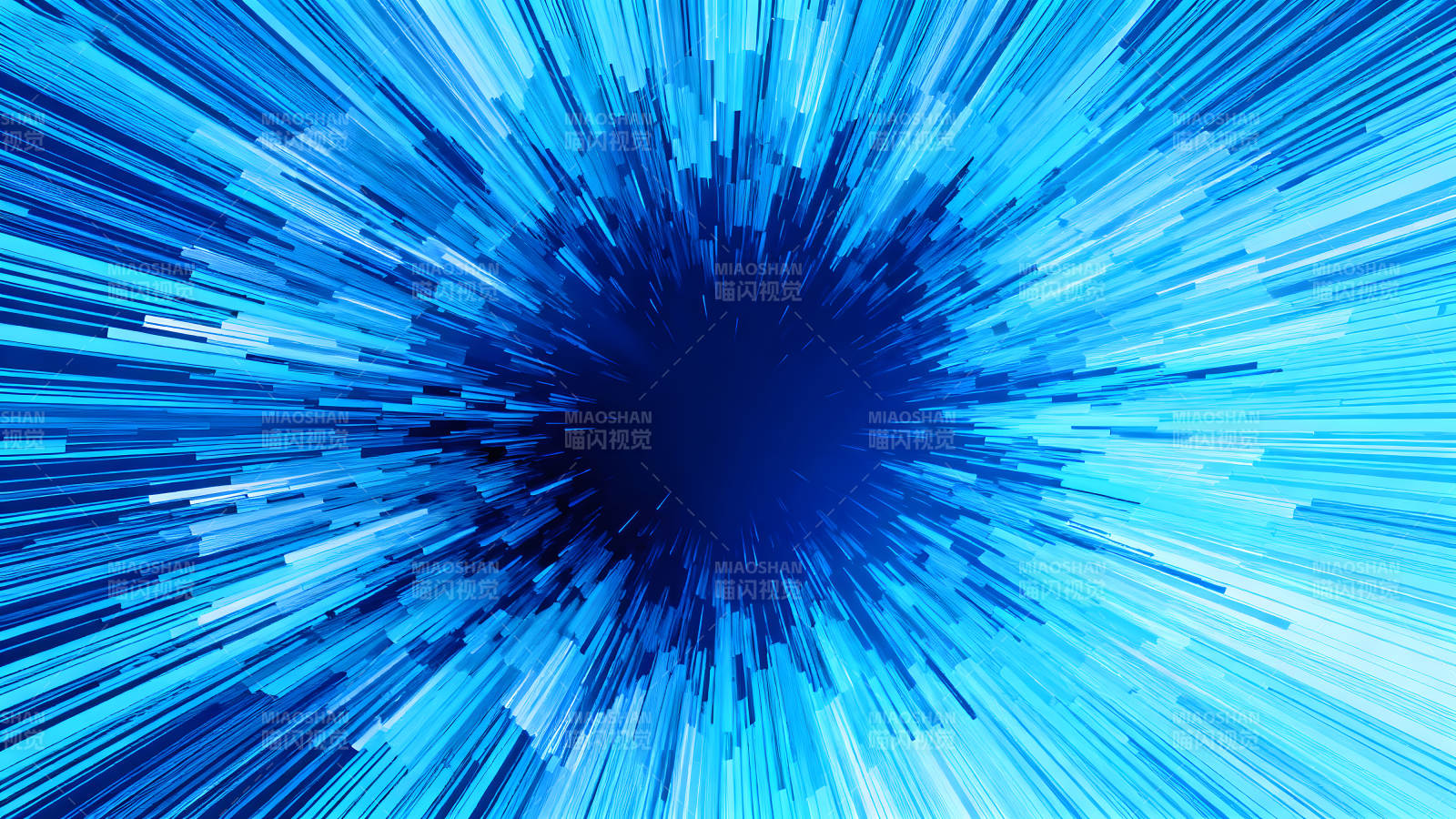 蓝色爆发抽象视觉效果图片