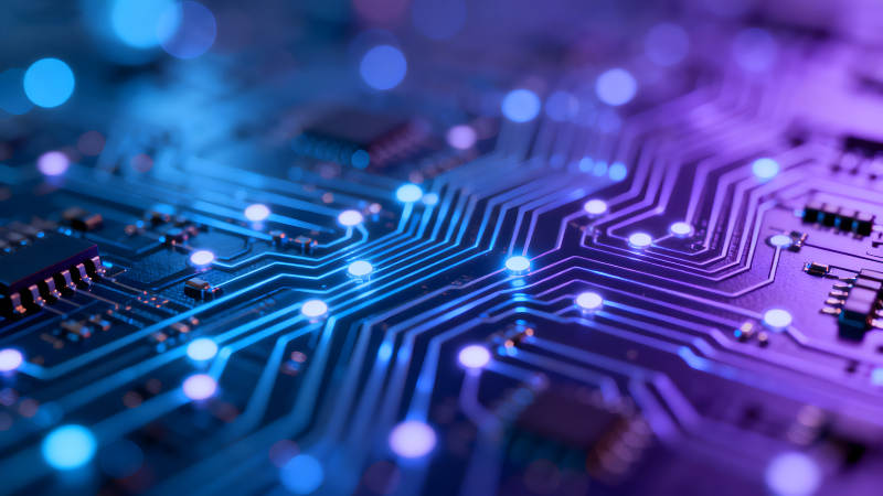 电路板科技感蓝色光效图片