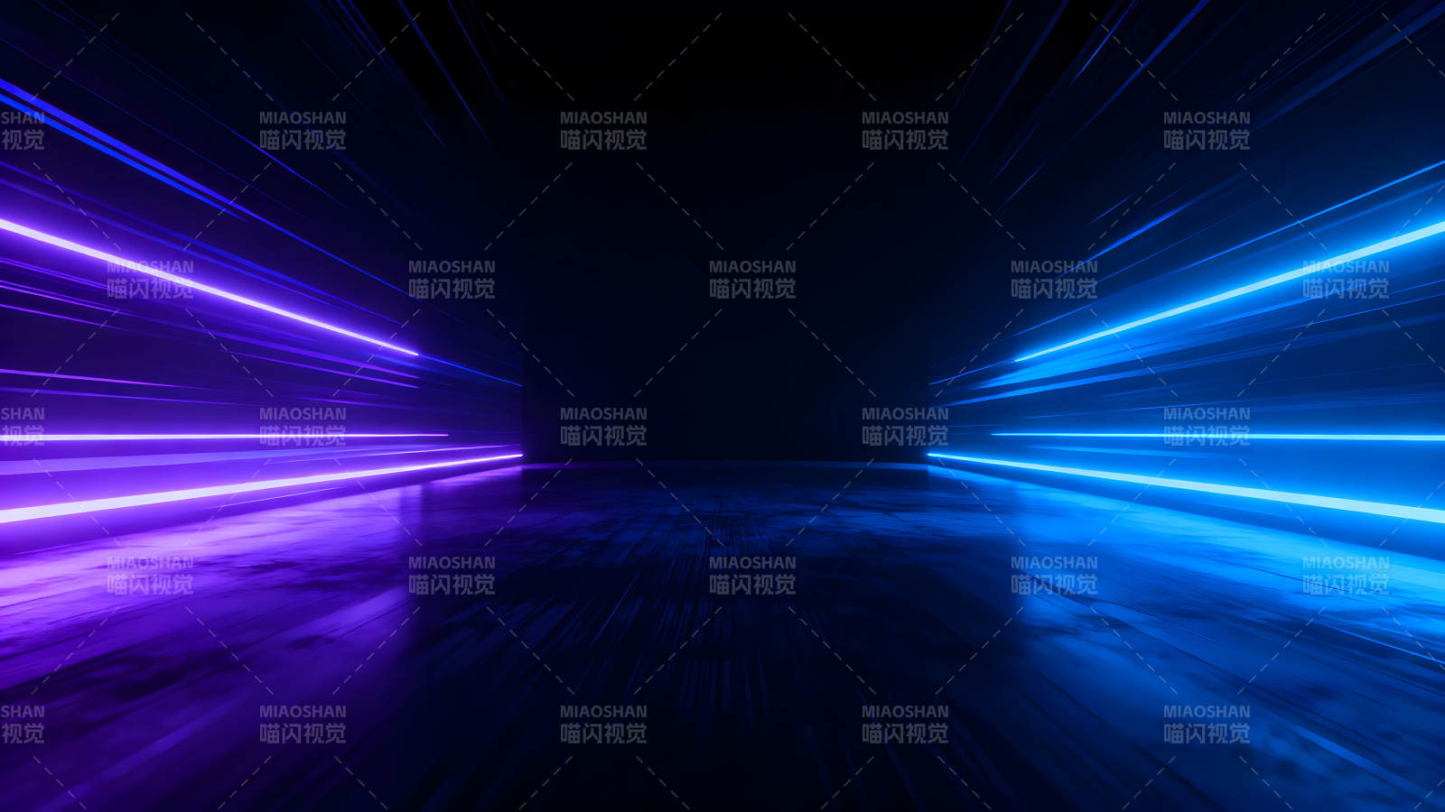 霓虹灯光穿梭隧道未来感十足图片