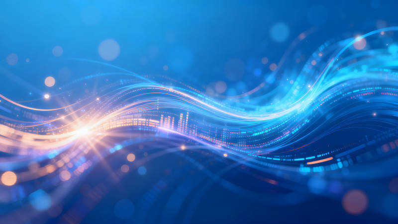 科技感蓝色背景光线流线条抽象图像图片