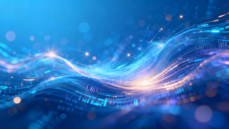 科技感蓝色流线光效图图片