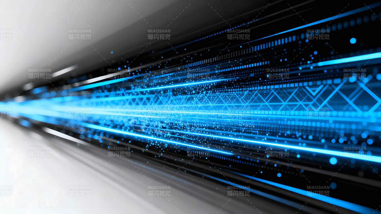 蓝色光线流动抽象科技感图片