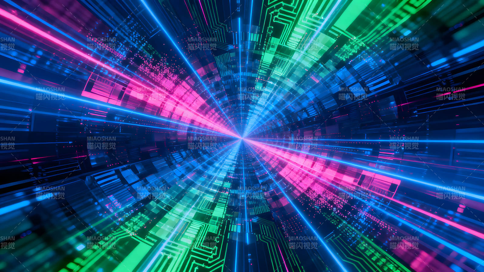 炫彩数据隧道科技感十足图片