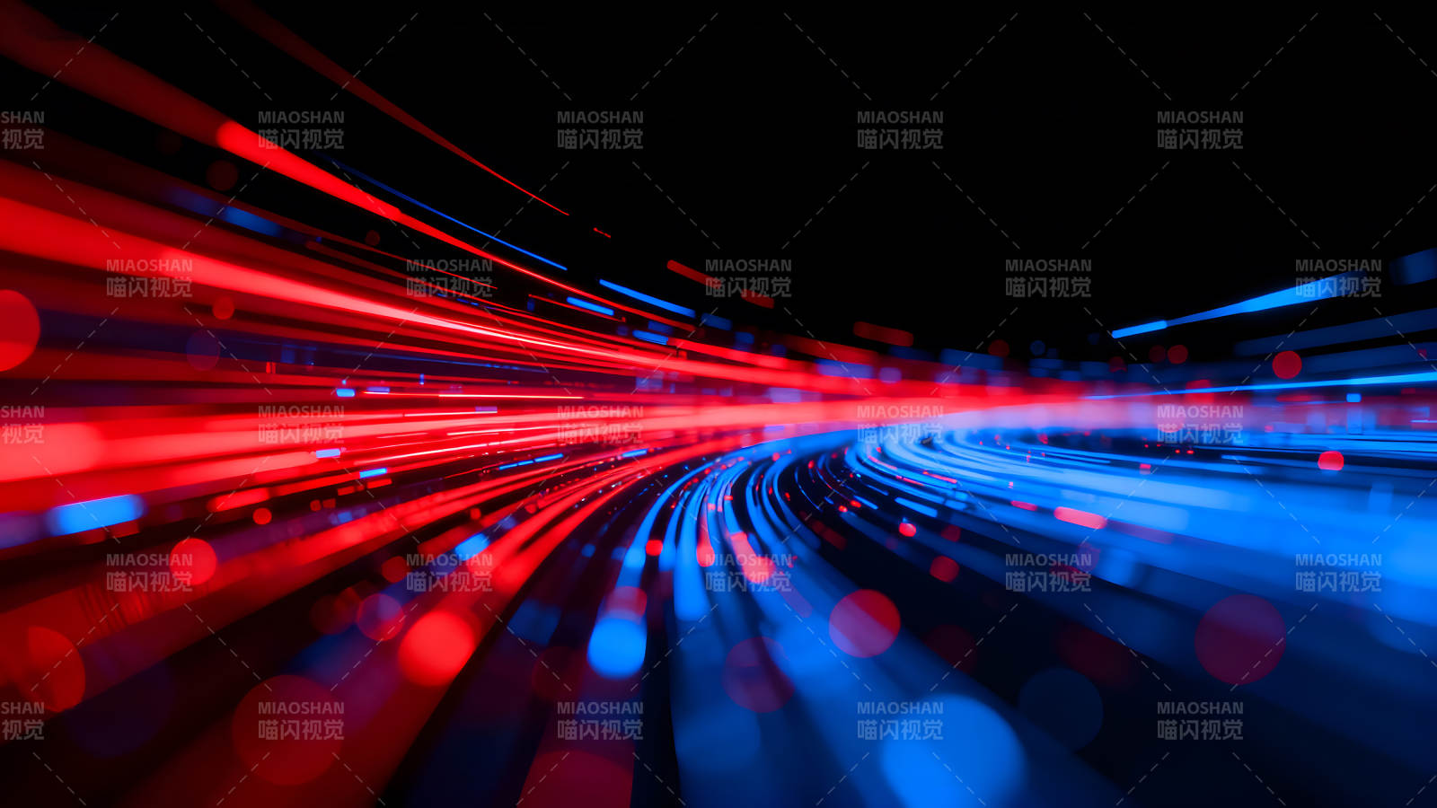 红蓝线条交织抽象图图片