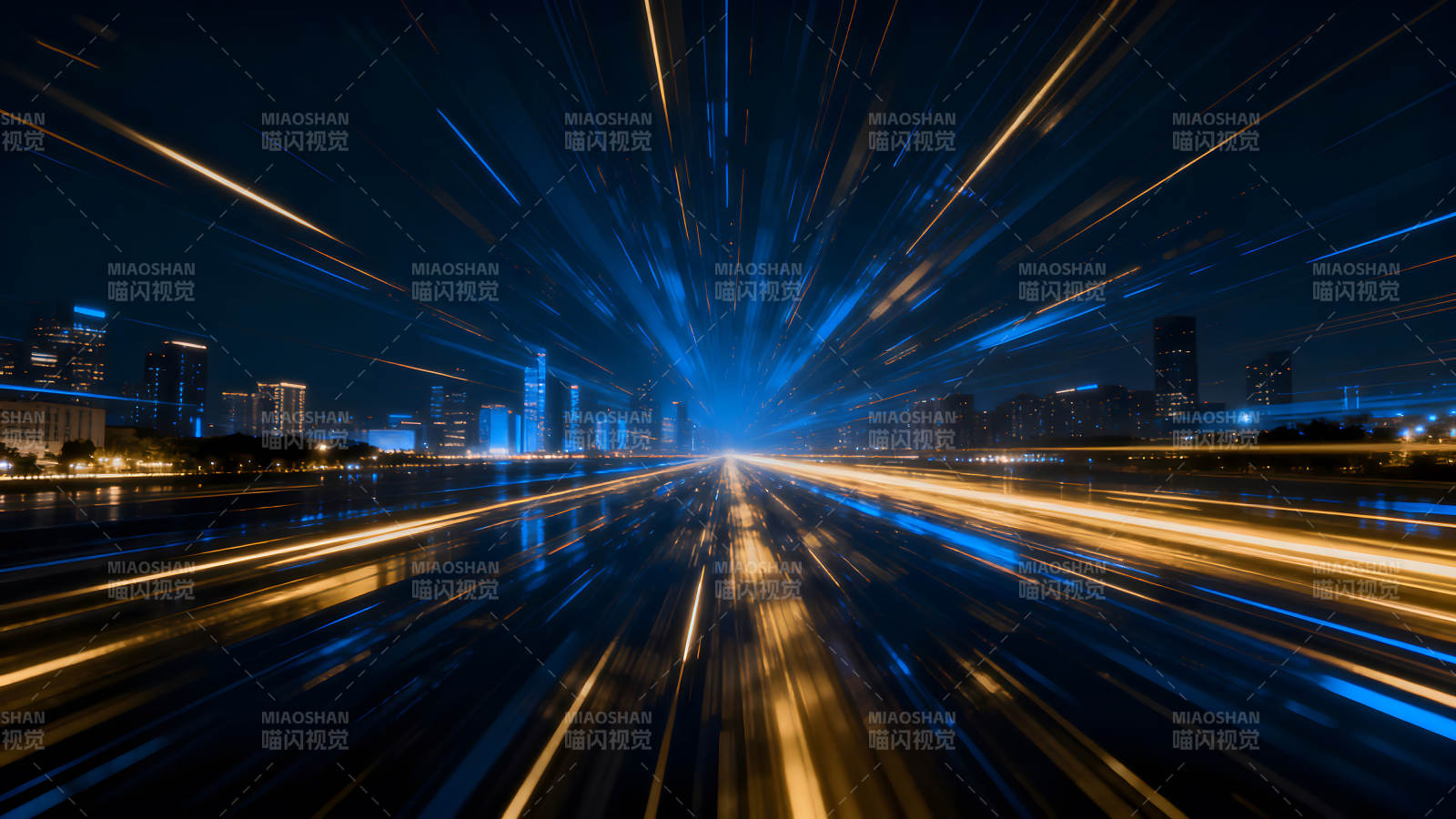 夜景城市动感光影抽象图片