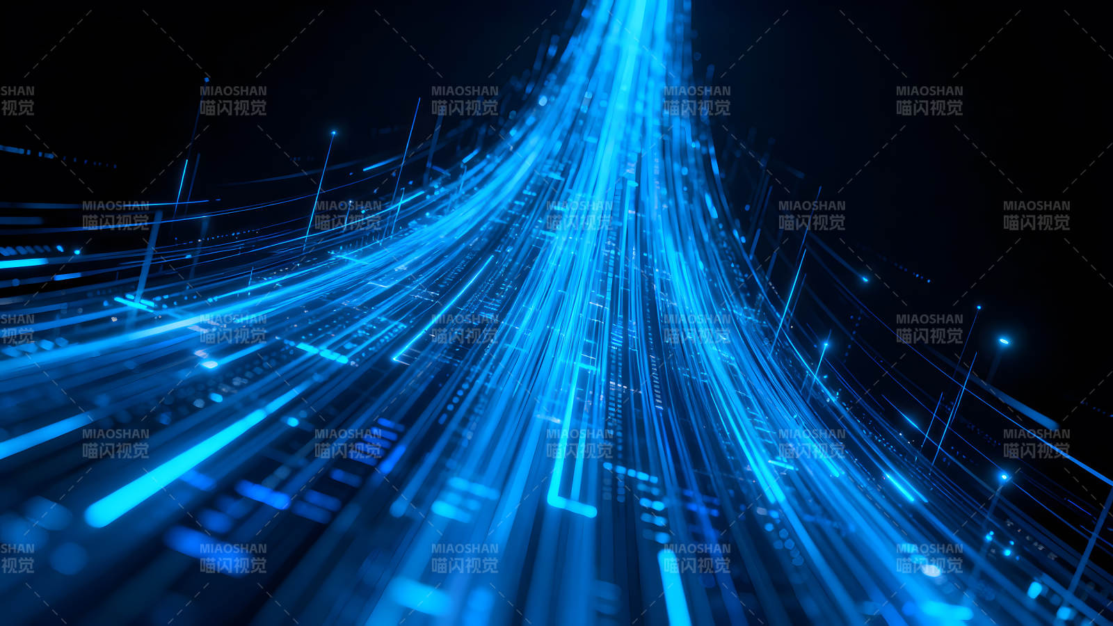 蓝光数据流动的抽象艺术图片