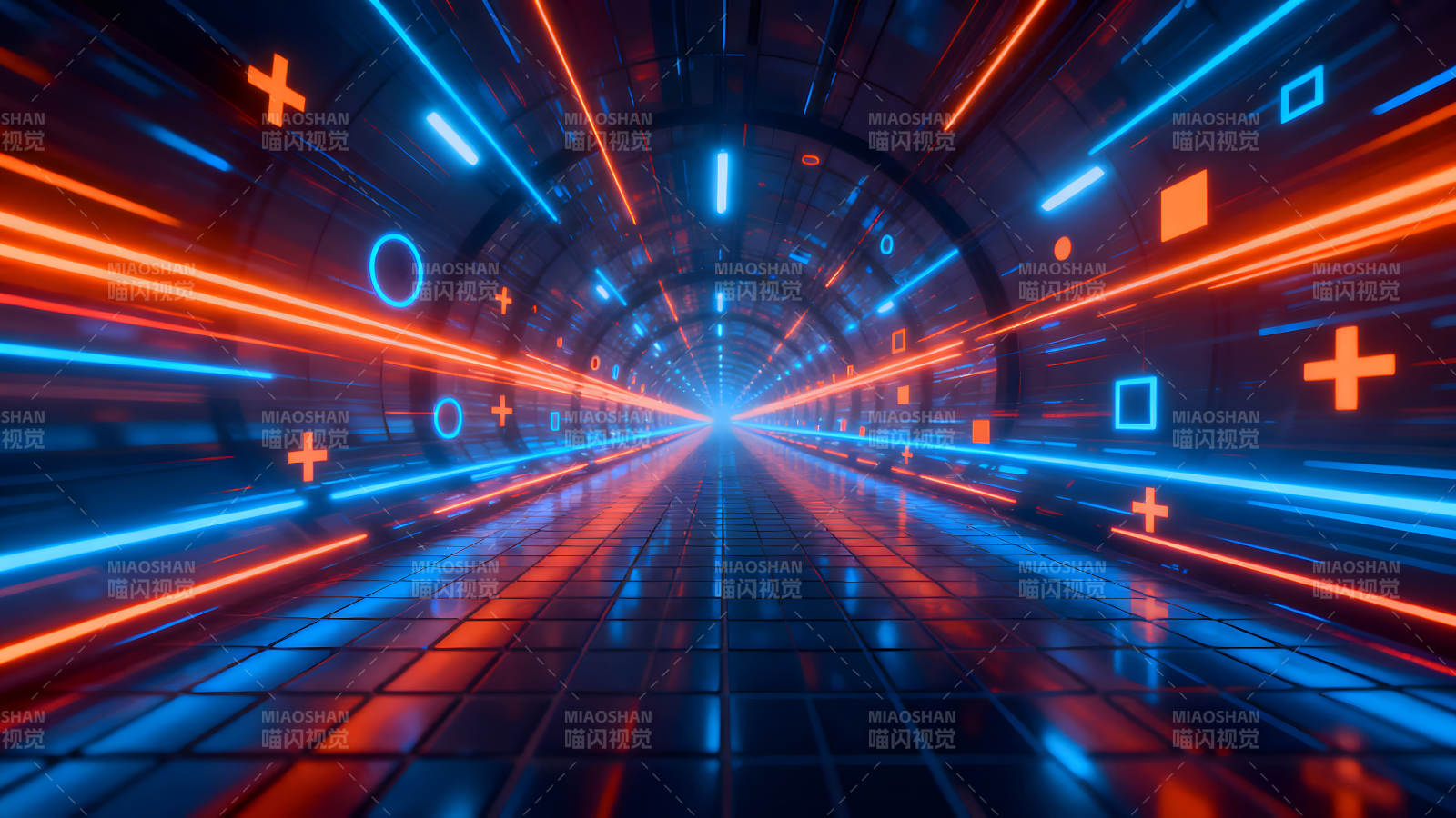 科技感十足的隧道光影图片