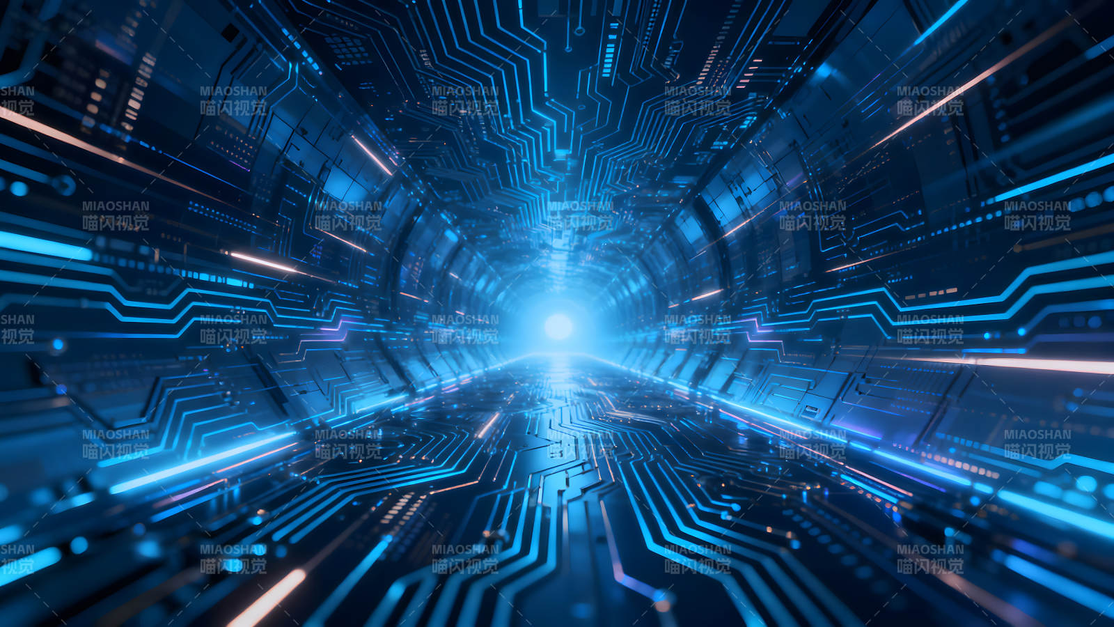 电路隧道蓝光科技感十足图片