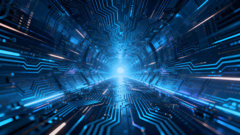 电路隧道蓝光科技感十足图片