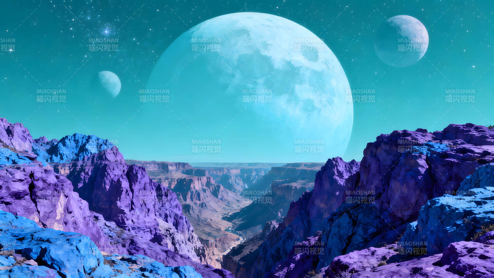 异星球奇幻峡谷壮丽景象图片