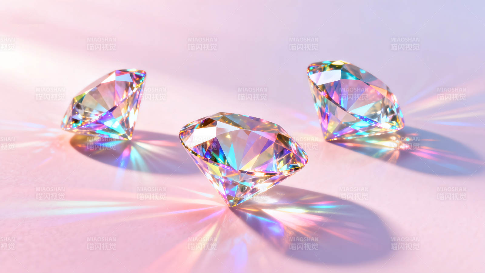 闪耀钻石的炫彩光芒图片
