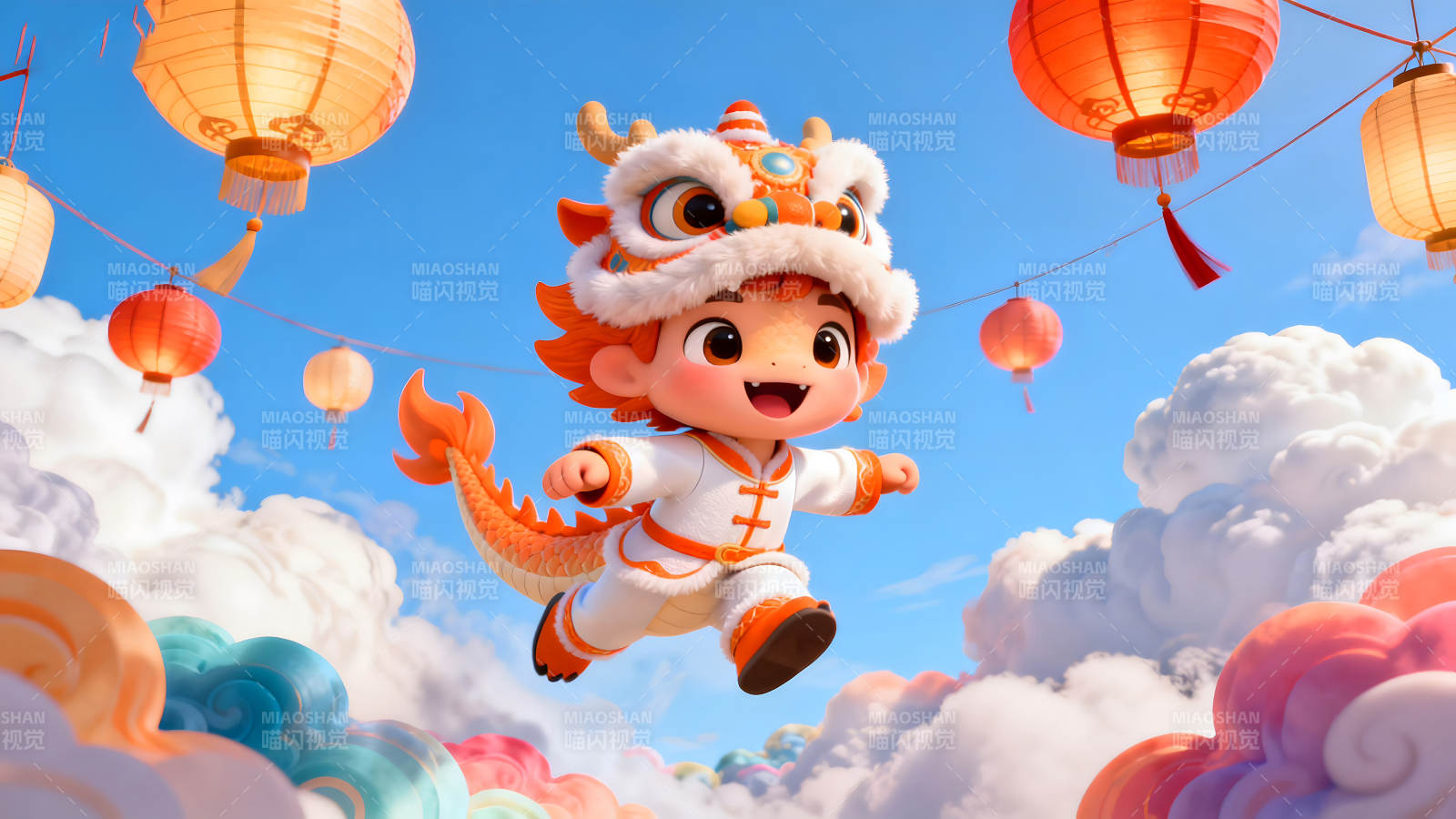 喜庆卡通人物庆新年图片