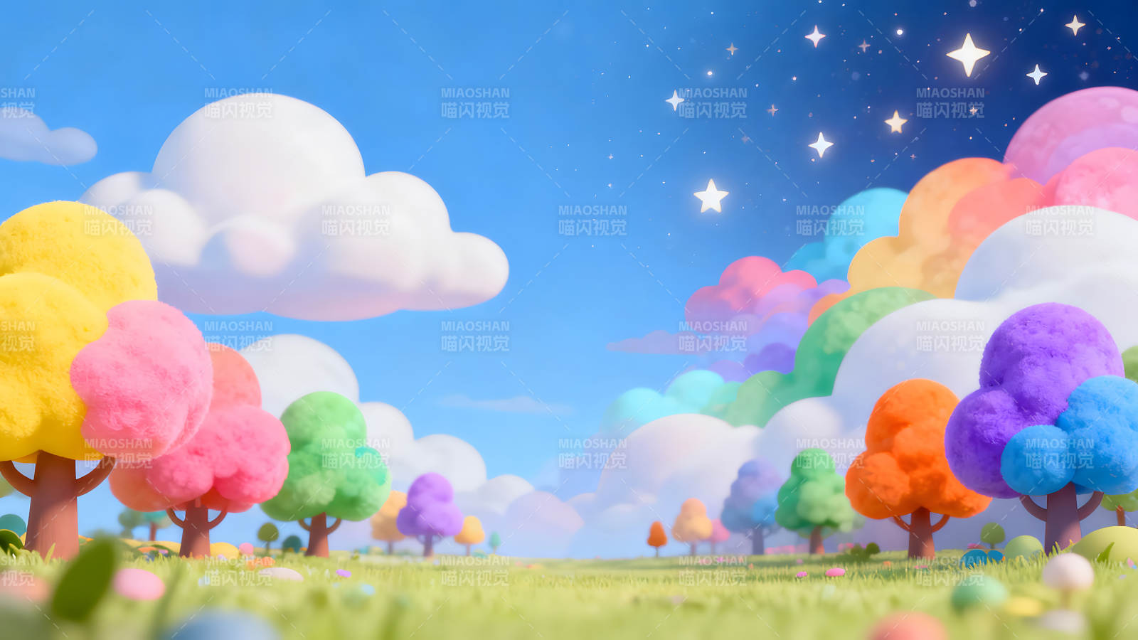 彩色梦幻童话场景图片