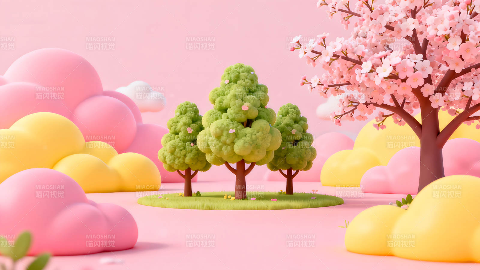 梦幻般的粉色童话场景图片