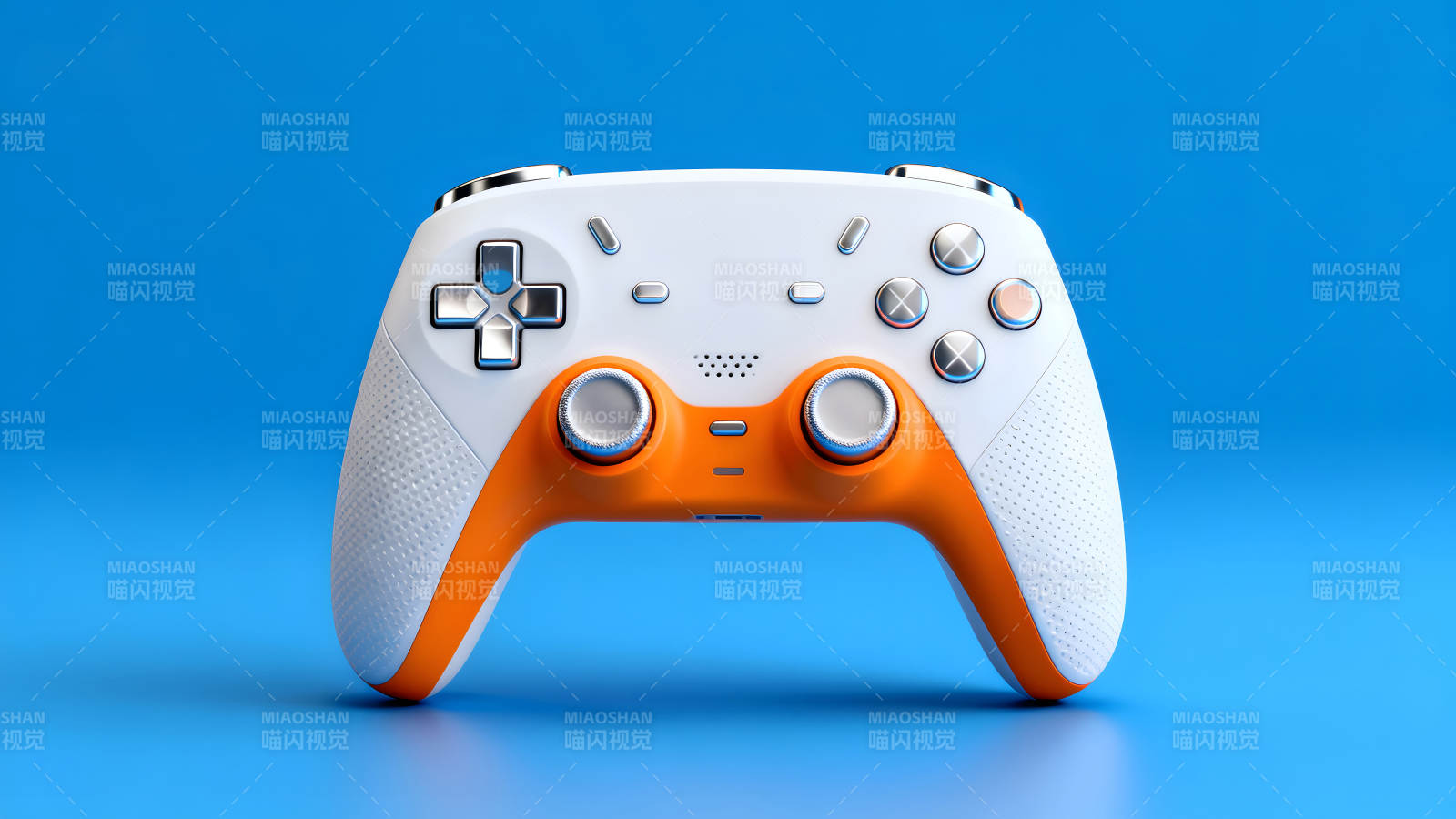 时尚游戏手柄设计橙色与白色图片