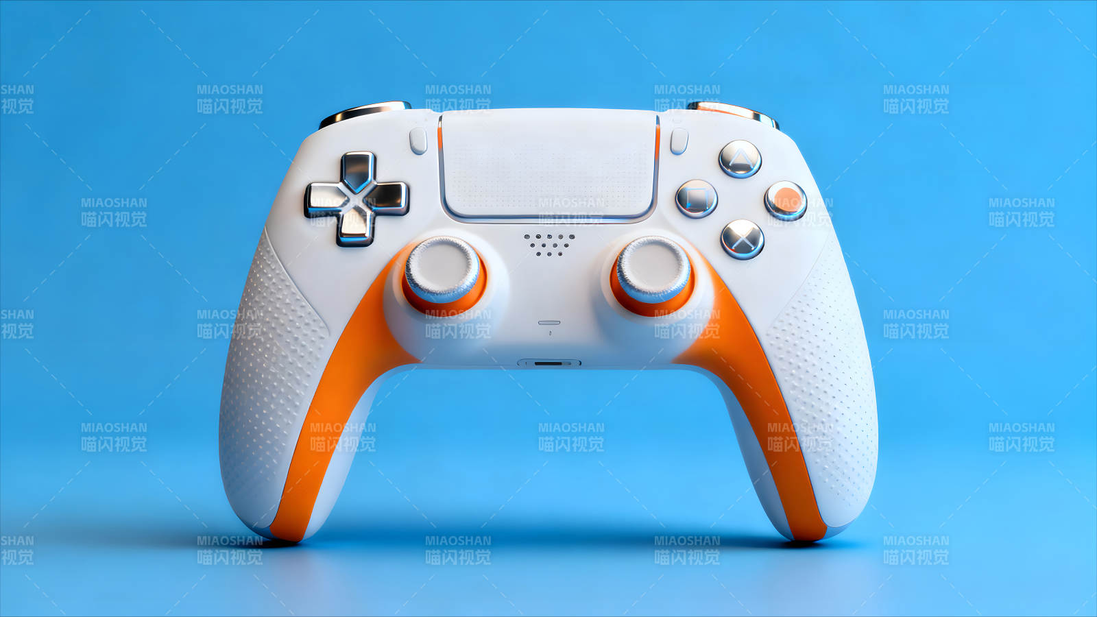 游戏手柄特写橙色白色搭配图片