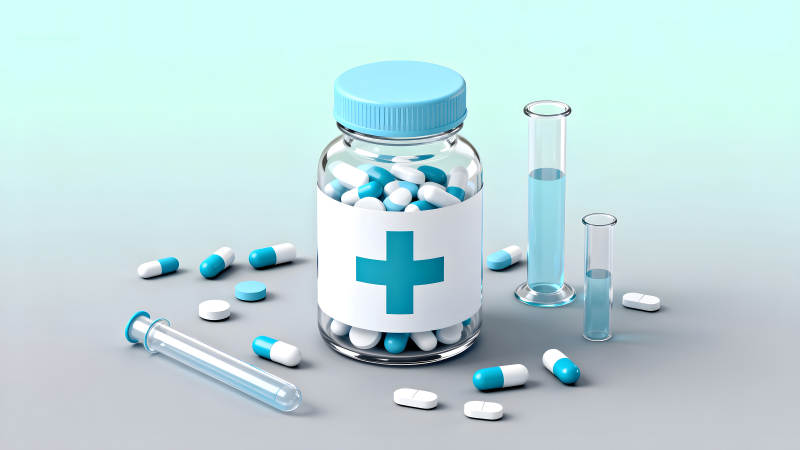 药瓶药丸试管医学概念图图片