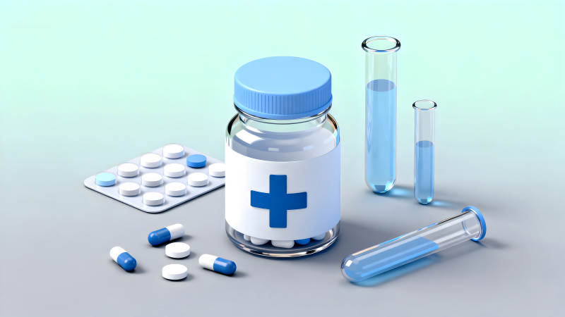 医疗主题的药品和实验器材图片