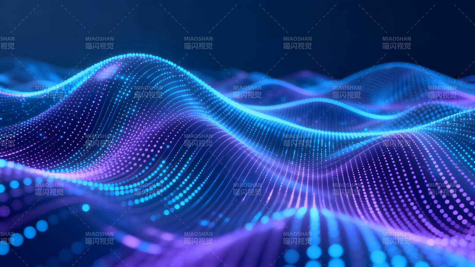 蓝色紫色粒子波浪抽象图图片