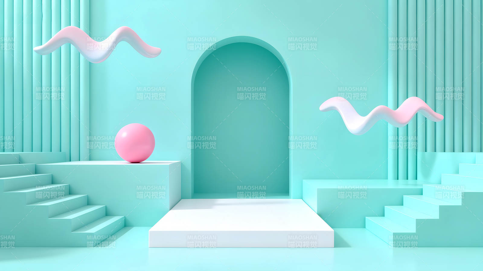 几何空间粉色装饰艺术图片