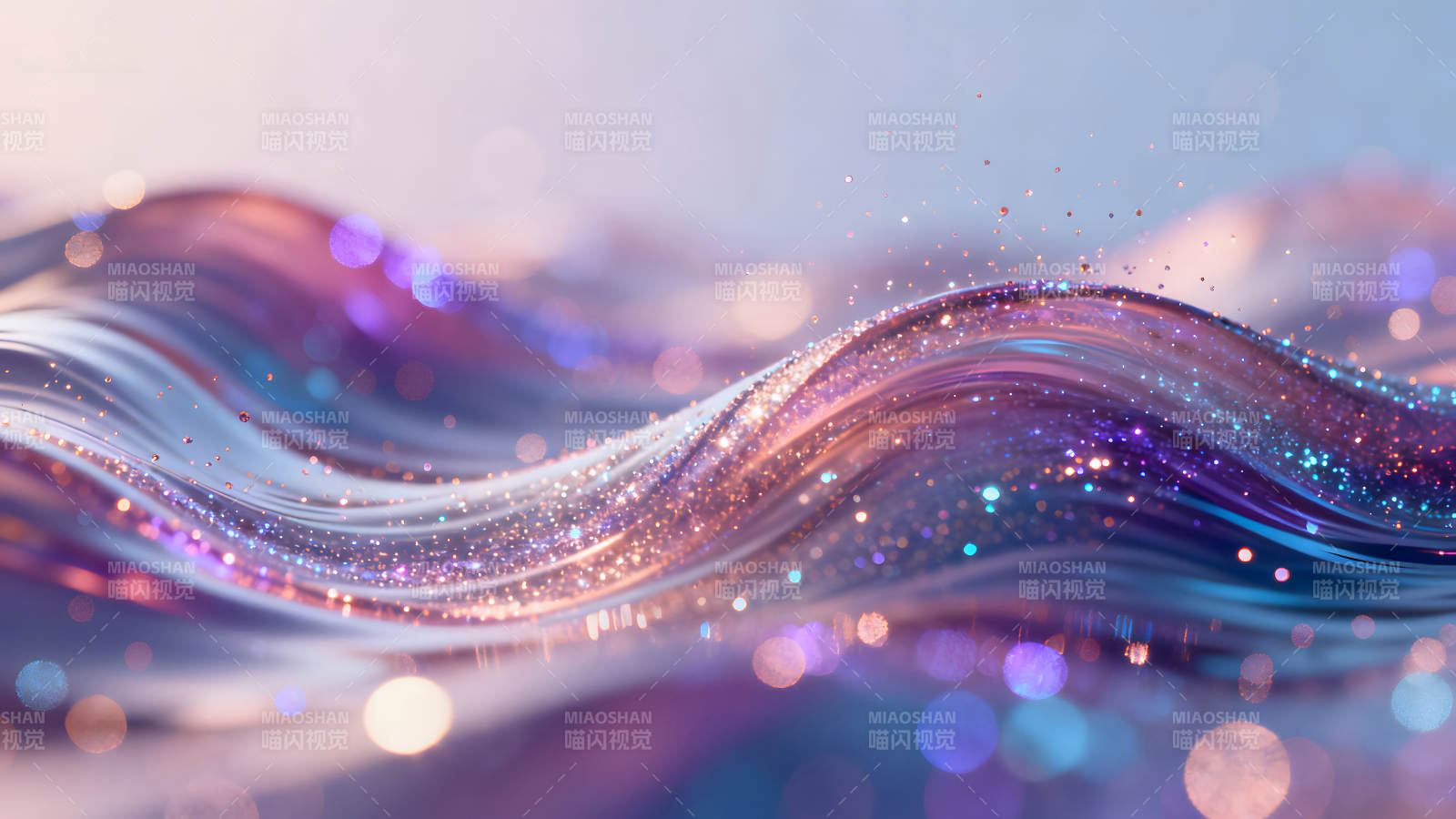 梦幻波浪光影璀璨抽象艺术图片