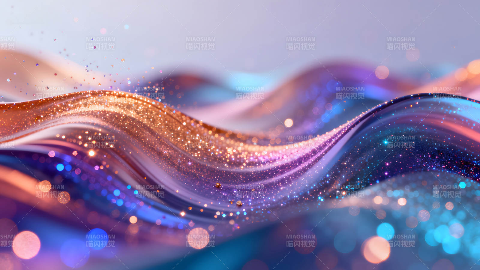 绚丽光带舞动色彩斑斓闪耀图片