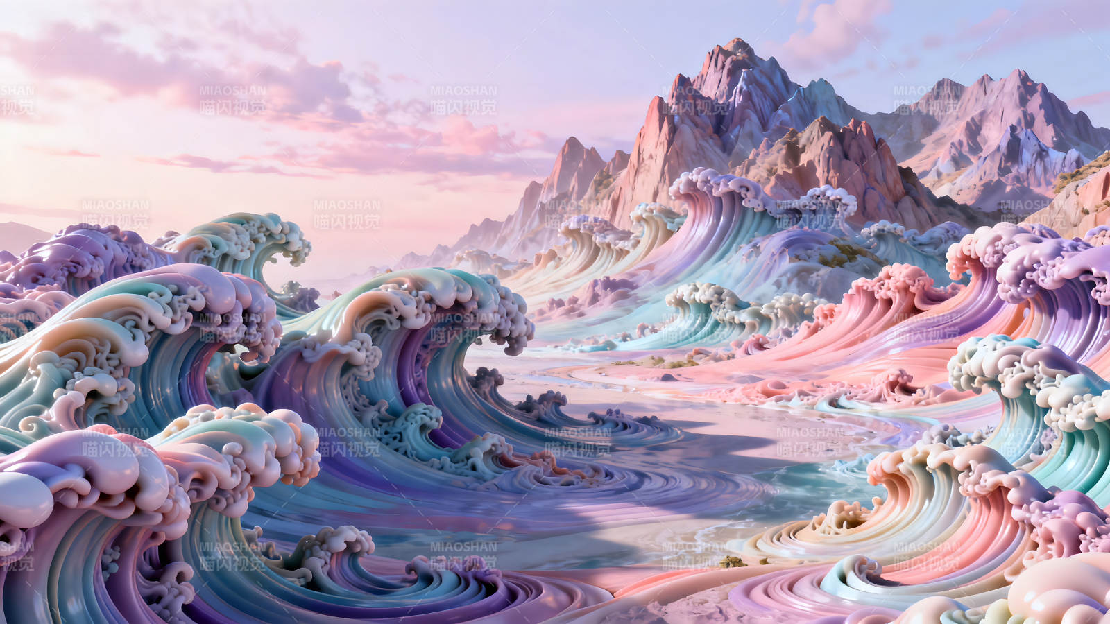 梦幻浪潮风景如画色彩斑斓美不胜收图片