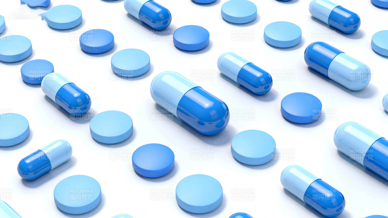 药物药片和胶囊的特写图片