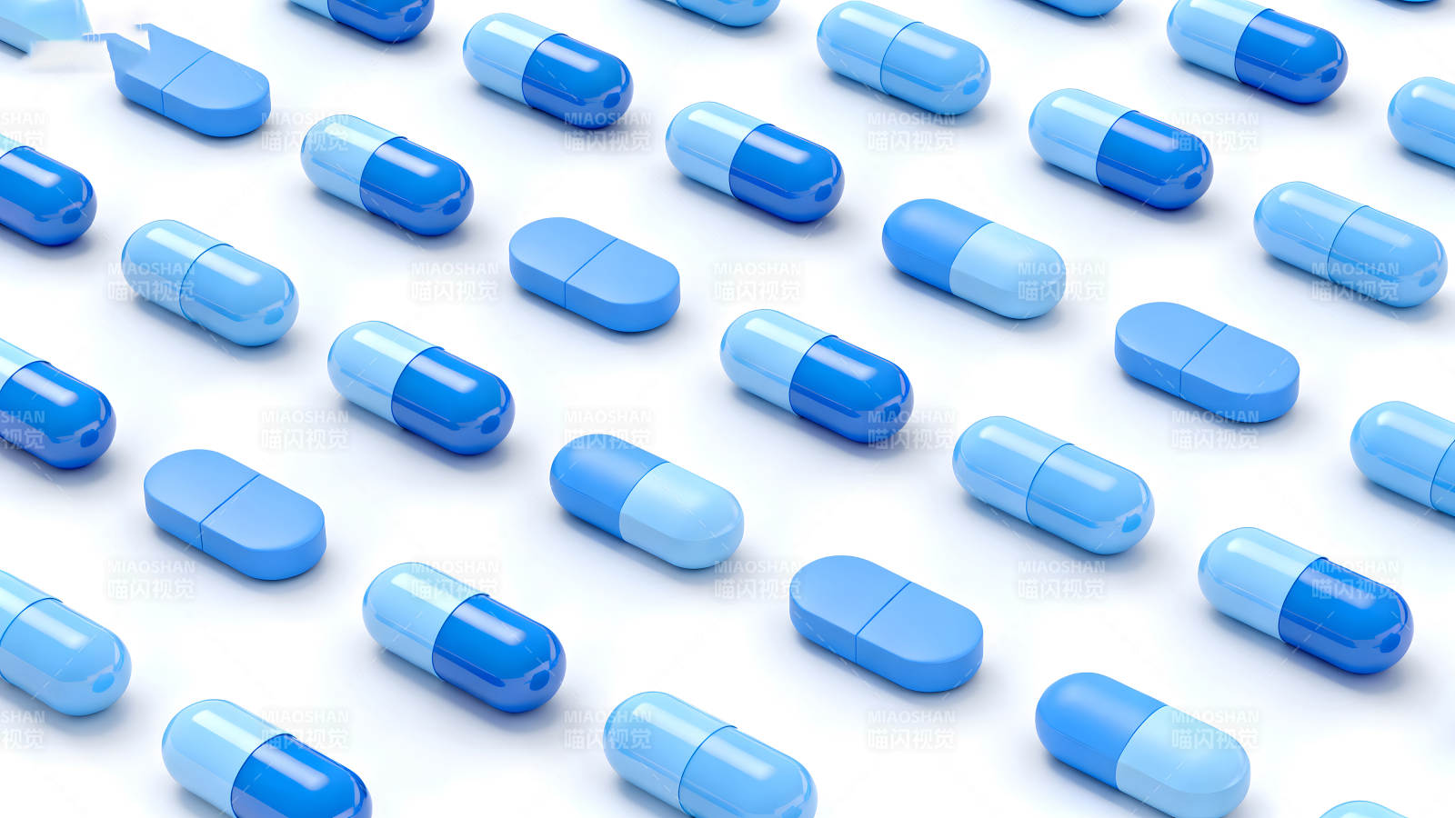 蓝色药丸组成的图案图片