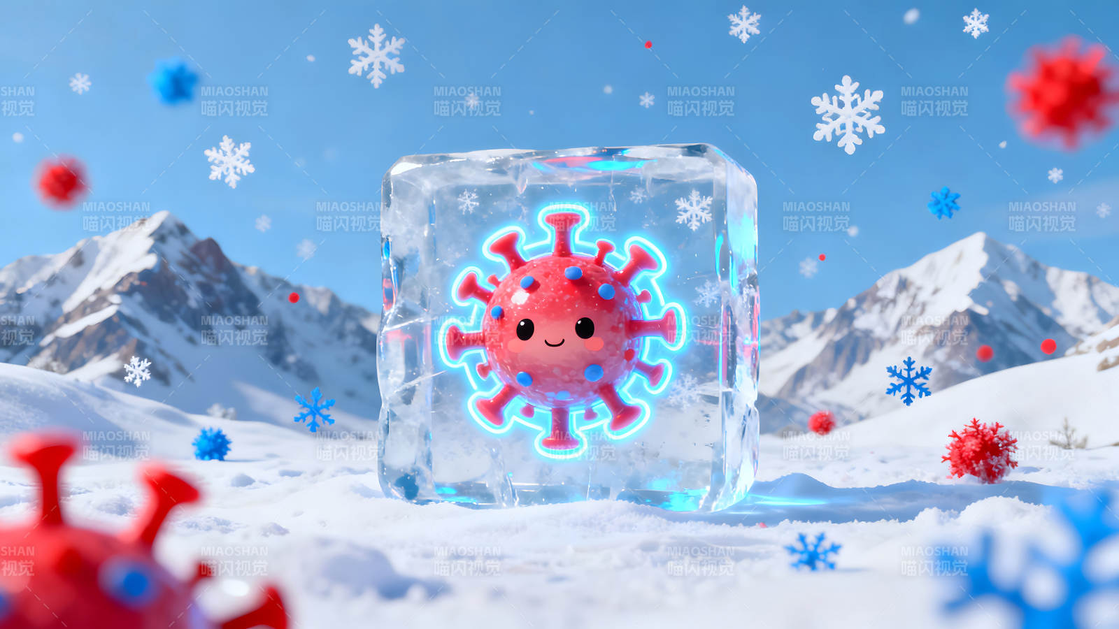 病毒冰冻奇幻场景图片