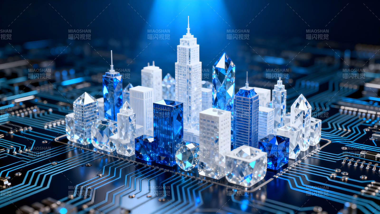 数字城市蓝图抽象概念图图片