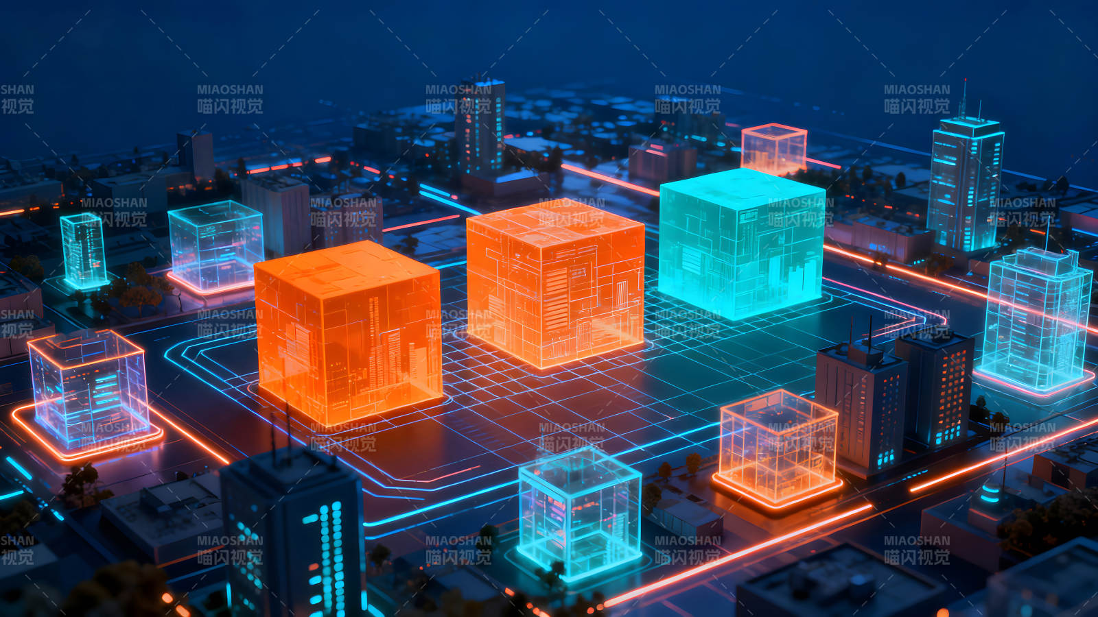 未来城市科技感十足的场景图片