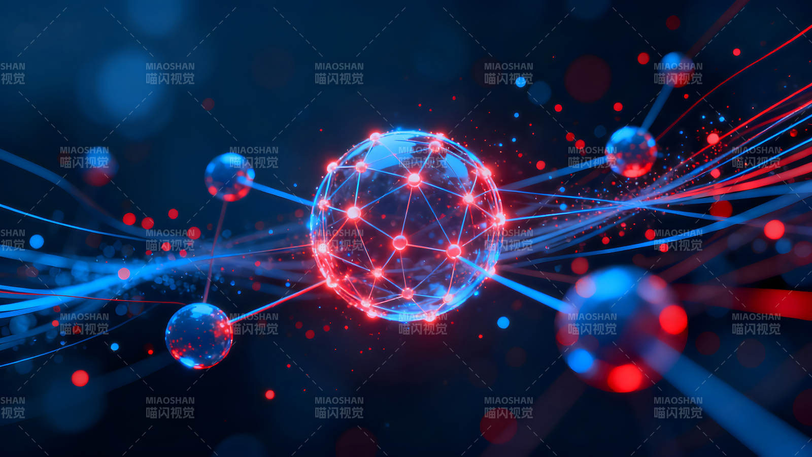 抽象科技感粒子球体图像图片