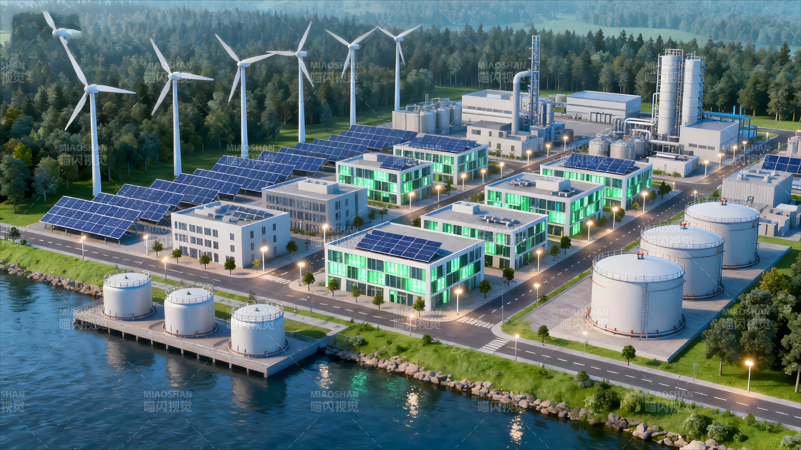 绿色能源城市全貌图片