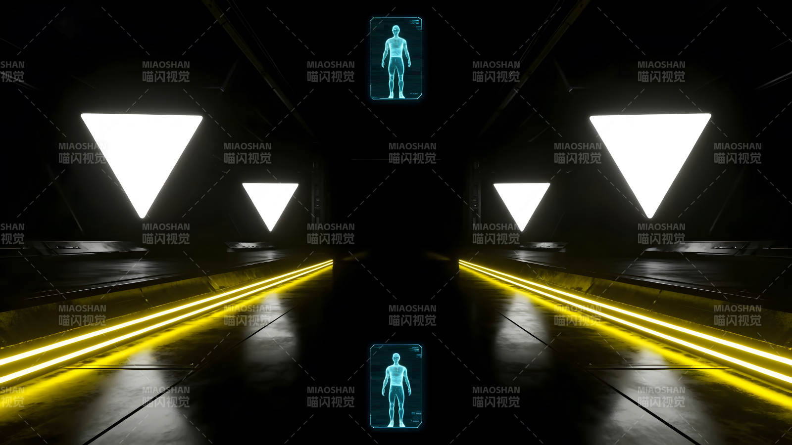 未来科技风格的科幻走廊场景图片