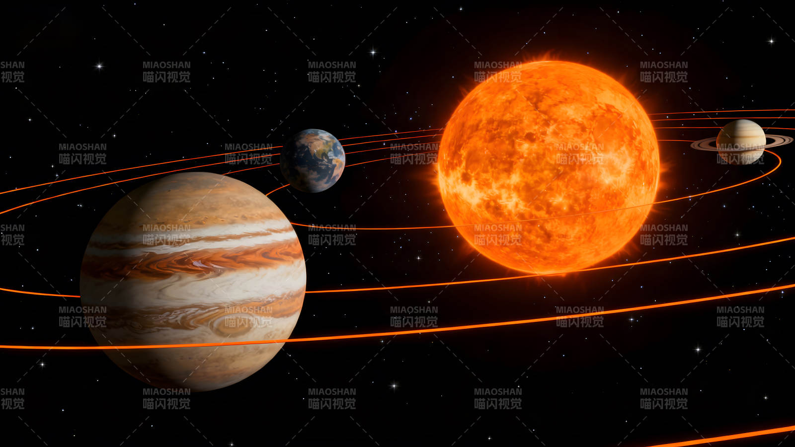 太阳系行星运行轨道示意图图片
