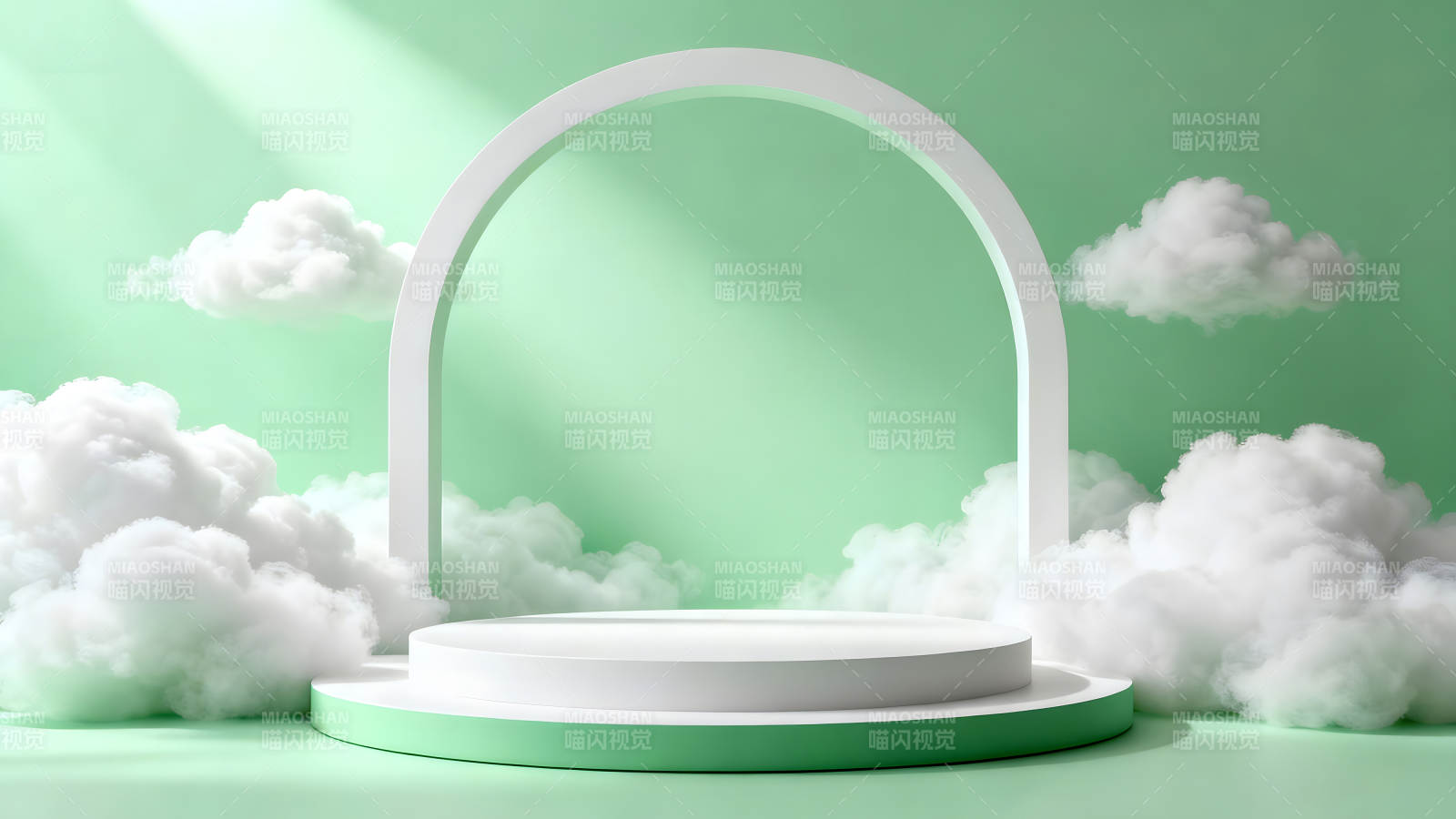 舞台展示云朵装饰氛围清新图片