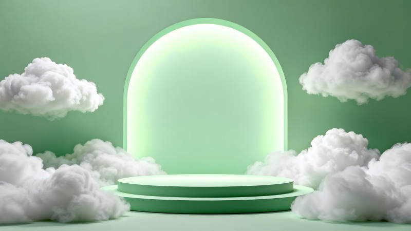 梦幻舞台背景云雾环绕图片