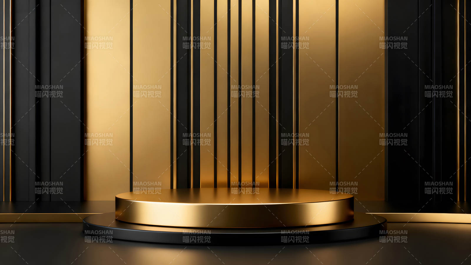 金色黑色背景下的产品展示台图片