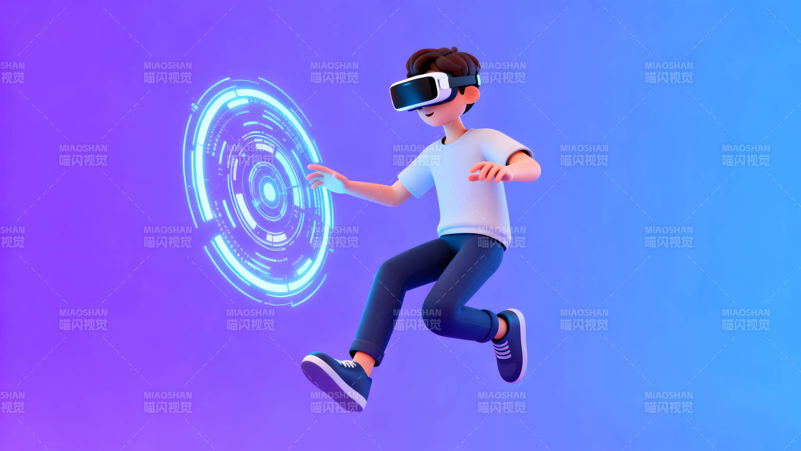 卡通人物体验VR虚拟现实图片