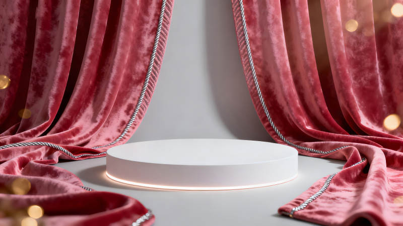 舞台背景与展示台简约优雅图片