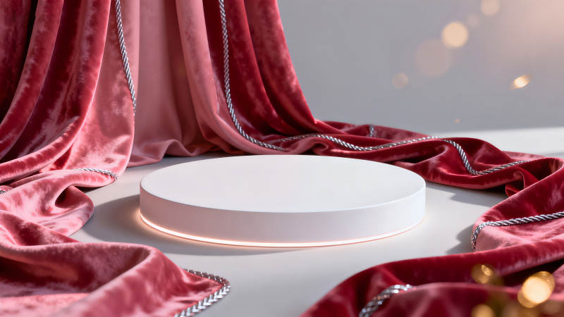 柔美灯光下产品展示台图片